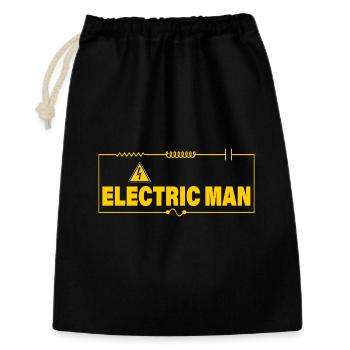 ELECTRIC MAN - Geschenkbeutel aus Baumwolle (30 x 45 cm) - Schwarz - Vorne