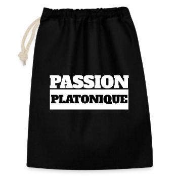 PASSION PLATONIQUE - Humour noir - Sac cadeau 30 x 45 cm - noir - Devant