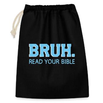 Bruh Bible Shirt – Read the Bible - Gift Bag 30 x 45 cm - black - Front