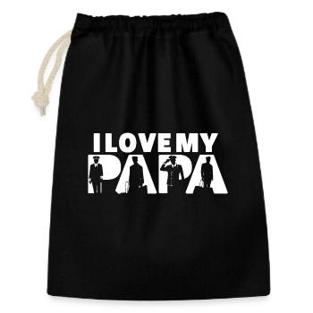 Ich liebe meinen Papa Pilot Luftfahrt Vaterschaft Pilot Pilot Papa - Geschenkbeutel aus Baumwolle (30 x 45 cm) - Schwarz - Vorne