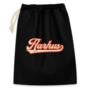 Look rétro Aarhus – Lettrage Danemark - Sac cadeau 30 x 45 cm - noir - Devant