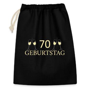 70.Geburtstag 70 Jahre - Geschenkbeutel aus Baumwolle (30 x 45 cm) - Schwarz - Vorne