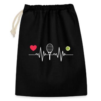 Le tennis est mon battement de cœur - Sac cadeau 30 x 45 cm - noir - Devant