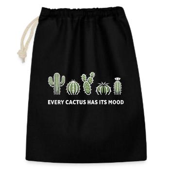 Every Cactus Has Its Mood – Cactus Motif - Gift Bag 30 x 45 cm - black - Front