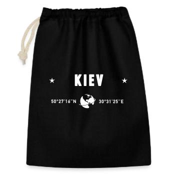 Kyiv Ukraine Coordinates Planet Earth White - Gift Bag 30 x 45 cm - black - Front