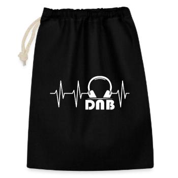 dnb drum bass ekg puls herzschlag Kopfhörer Logo - Geschenkbeutel aus Baumwolle (30 x 45 cm) - Schwarz - Vorne