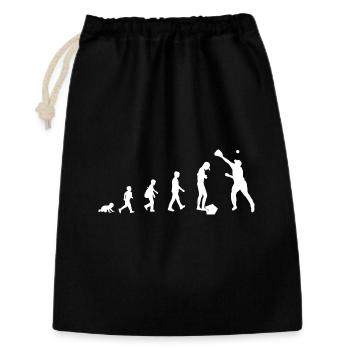 Evolution vom Baby zum Baseball Spieler / Sport - Geschenkbeutel aus Baumwolle (30 x 45 cm) - Schwarz - Vorne