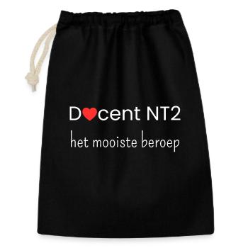 NT2-Lehrer: der beste Beruf - Geschenkbeutel aus Baumwolle (30 x 45 cm) - Schwarz - Vorne