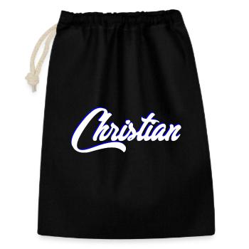 Personalized Christian Name Lettering - Gift Bag 30 x 45 cm - black - Front