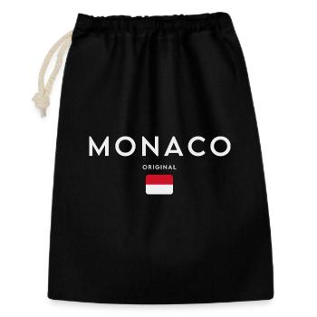 Drapeau monégasque, fierté monégasque - Sac cadeau 30 x 45 cm - noir - Devant