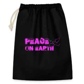 Peace on Earth with Bird pink - Gift Bag 30 x 45 cm - black - Front