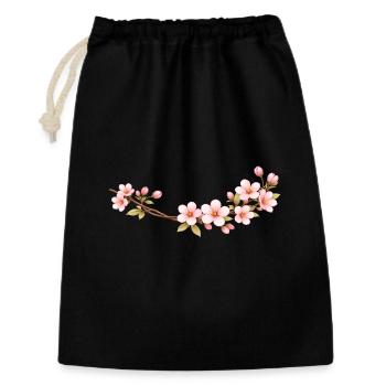 Cherry blossom branch spring motif - Gift Bag 30 x 45 cm - black - Front