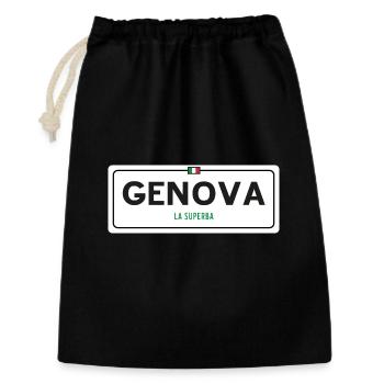 Genova place name sign - Gift Bag 30 x 45 cm - black - Front