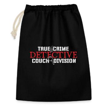 True Crime Detective Couch Division Mystery - Geschenkbeutel aus Baumwolle (30 x 45 cm) - Schwarz - Vorne