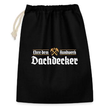 Dachdecker Handwerk Zunftzeichen - Geschenkbeutel aus Baumwolle (30 x 45 cm) - Schwarz - Vorne