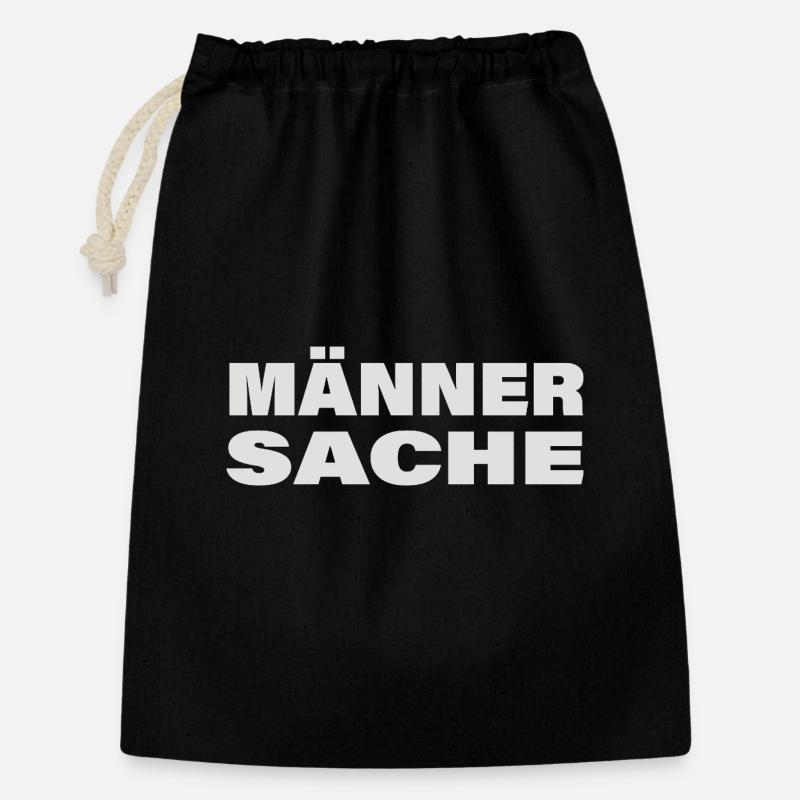 MÄNNERSACHE - Geschenkbeutel aus Baumwolle (30 x 45 cm) - Schwarz