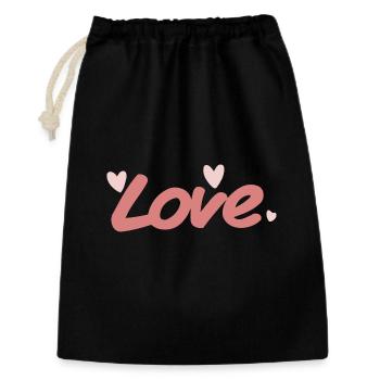 Love Pink Kalligraphie-Pinsel - Geschenkbeutel aus Baumwolle (30 x 45 cm) - Schwarz - Vorne