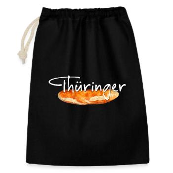 Thüringer Bratwurst - Geschenkbeutel aus Baumwolle (30 x 45 cm) - Schwarz - Vorne