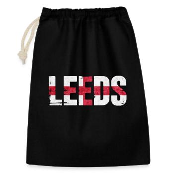 Leeds England - Geschenkbeutel aus Baumwolle (30 x 45 cm) - Schwarz - Vorne
