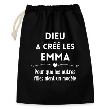 Emma, prénom Emma, anniversaire Emma - Sac cadeau 30 x 45 cm - noir - Devant