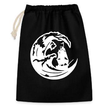 La grande vague blanche - Sac cadeau 30 x 45 cm - noir - Devant