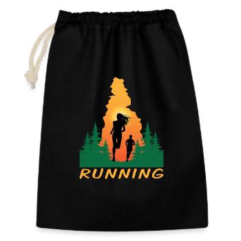 Running - Geschenkbeutel aus Baumwolle (30 x 45 cm) - Schwarz - Vorne