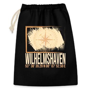 Wilhelmshaven Koordinaten - Geschenkbeutel aus Baumwolle (30 x 45 cm) - Schwarz - Vorne