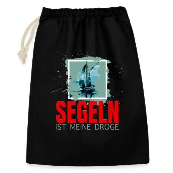 Segeln ist meine Droge - Geschenkbeutel aus Baumwolle (30 x 45 cm) - Schwarz - Vorne