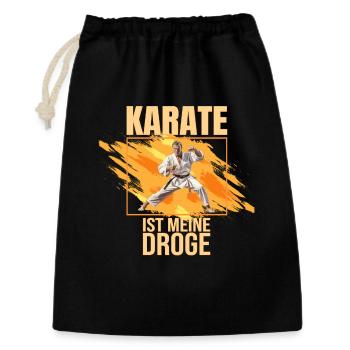 Karate ist meine Droge - Geschenkbeutel aus Baumwolle (30 x 45 cm) - Schwarz - Vorne