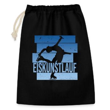 Eiskunstlauf - Geschenkbeutel aus Baumwolle (30 x 45 cm) - Schwarz - Vorne