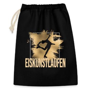 Eiskunstlauf - Geschenkbeutel aus Baumwolle (30 x 45 cm) - Schwarz - Vorne