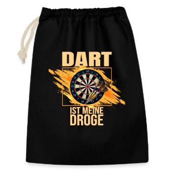 Dart ist meine Droge - Geschenkbeutel aus Baumwolle (30 x 45 cm) - Schwarz - Vorne
