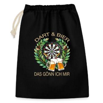Dart & Bier - Das gönn ich mir - Geschenkbeutel aus Baumwolle (30 x 45 cm) - Schwarz - Vorne
