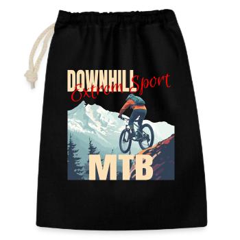 Downhill - Extrem Sport - Geschenkbeutel aus Baumwolle (30 x 45 cm) - Schwarz - Vorne