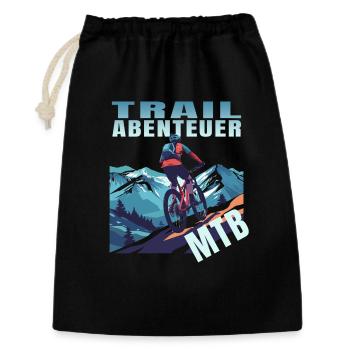 Trail Abenteuer - Geschenkbeutel aus Baumwolle (30 x 45 cm) - Schwarz - Vorne