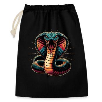 dynamic and colorful Cobra snake motif - Gift Bag 30 x 45 cm - black - Front