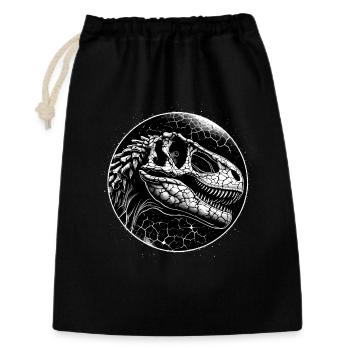 Schwarz-weißes Dinosaurierskeletts für Dino Fans - Geschenkbeutel aus Baumwolle (30 x 45 cm) - Schwarz - Vorne
