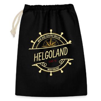 Mein Herz schlägt Wellen - Helgoland - Geschenkbeutel aus Baumwolle (30 x 45 cm) - Schwarz - Vorne