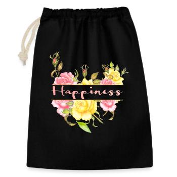 Bonheur - Sac cadeau 30 x 45 cm - noir - Devant