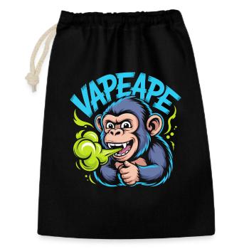 Vapeape Lustiger Affe Grafik - Geschenkbeutel aus Baumwolle (30 x 45 cm) - Schwarz - Vorne