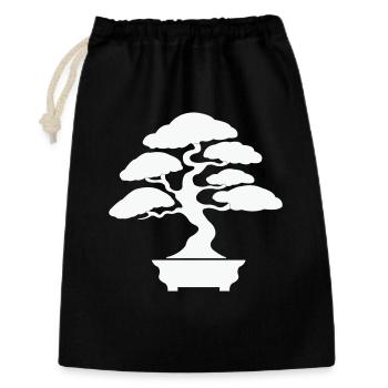 Silhouette de bonsaï zen - Sac cadeau 30 x 45 cm - noir - Devant