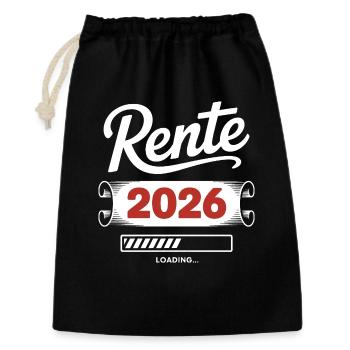 Rente 2026 Ladezeit Shirt - Geschenkbeutel aus Baumwolle (30 x 45 cm) - Schwarz - Vorne