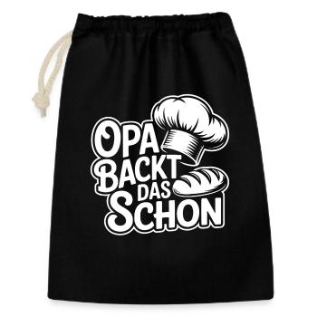 Grand-père le fait bien au four - Sac cadeau 30 x 45 cm - noir - Devant