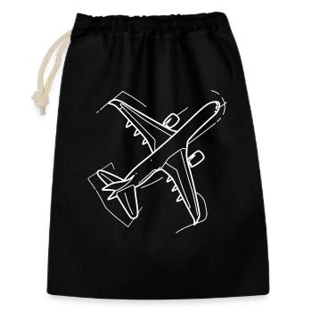 Airplane Drawing - Gift Bag 30 x 45 cm - black - Front