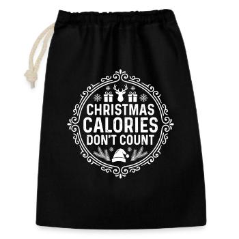 Christmas Calories Don't Count - Geschenkbeutel aus Baumwolle (30 x 45 cm) - Schwarz - Vorne