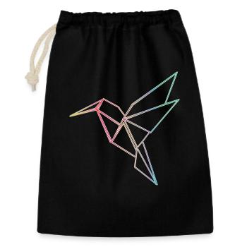 Geometric Hummingbird Lines Design - Gift Bag 30 x 45 cm - black - Front
