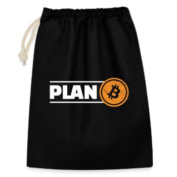 Bitcoin Plan B - Geschenkbeutel aus Baumwolle (30 x 45 cm) - Schwarz - Vorne