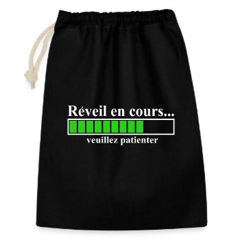 Affichage de Chargement Réveil en Progression - Sac cadeau 30 x 45 cm - noir - Devant