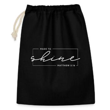 Fait pour briller - Matthieu 5:16 - Design Chrétien - Sac cadeau 30 x 45 cm - noir - Devant