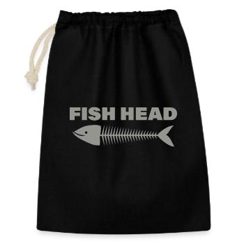 fish head - Gift Bag 30 x 45 cm - black - Front